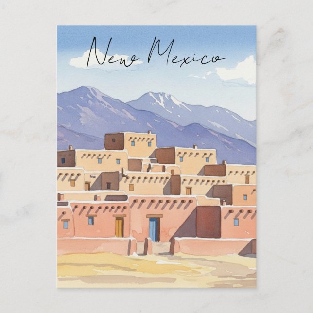 Postal Agua de Taos Pueblo Nuevo México (Anverso)