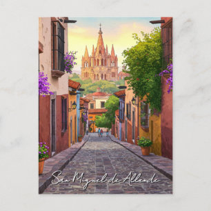 Postal Agua de viaje de San Miguel de Allende México