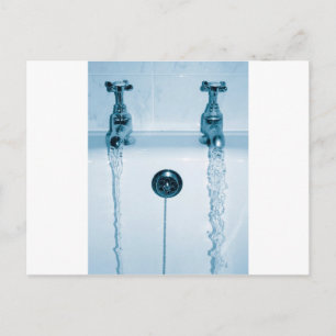 Postal Agua fría y caliente, tiempo de baño, grifos