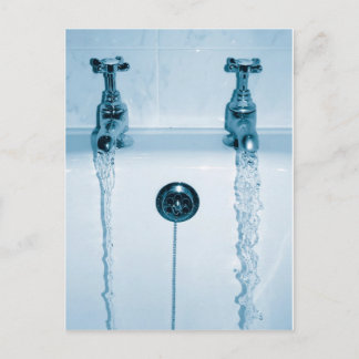 Postal Agua fría y caliente, tiempo de baño, grifos