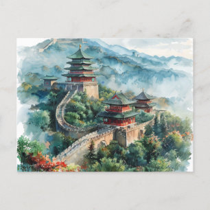 Postal Agua Gran Muralla China Viajes Asia
