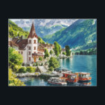 Postal Agua interlaken de Suiza<br><div class="desc">Interlaken Swiss Travel Stylist Watercolor</div>