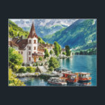 Postal Agua interlaken de Suiza<br><div class="desc">Interlaken Swiss Travel Stylist Watercolor</div>