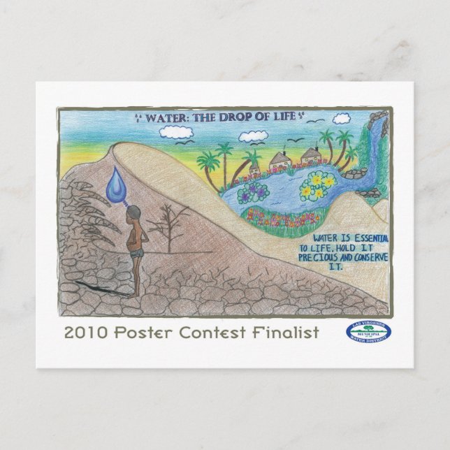 Postal Agua: La gota de la vida (Anverso)