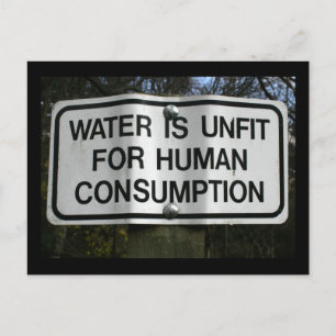 Postal Agua no apta para el Rótulo de consumo humano