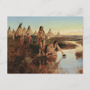 Postal Agua Para Campamento Por Charles Marion Russell