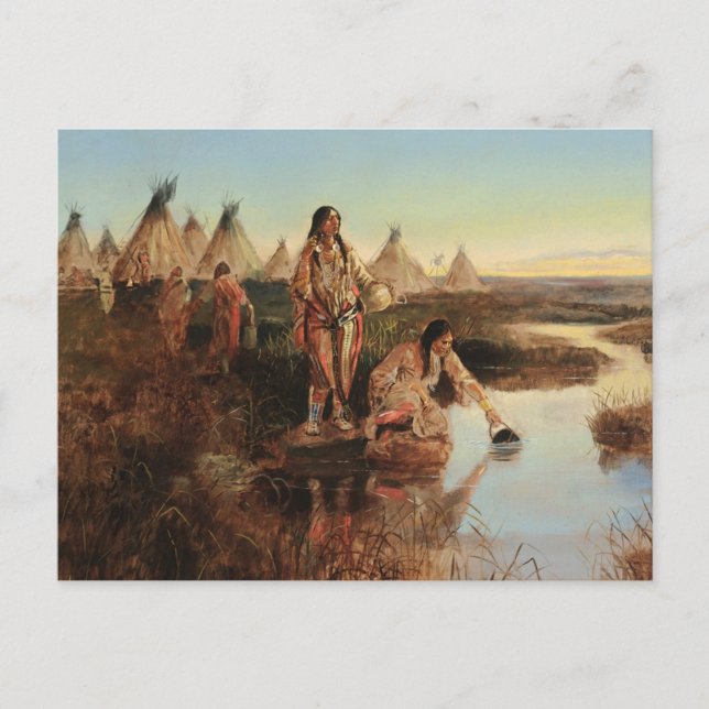 Postal Agua Para Campamento Por Charles Marion Russell (Anverso)