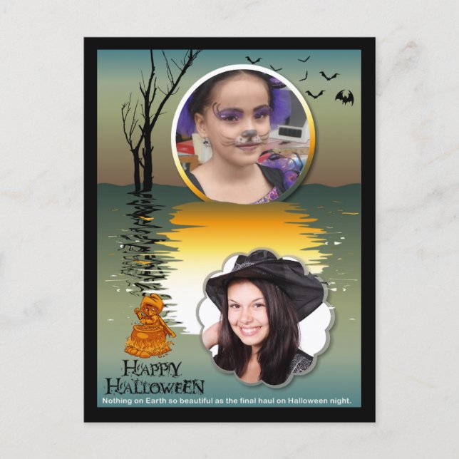 Postal Agua, ratón, caldero, foto añadir a marcos (Anverso)