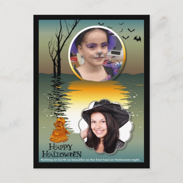 Postal Agua, ratón, caldero, foto añadir a marcos (Anverso)