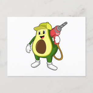 Postal Aguacate como artesano con taladro
