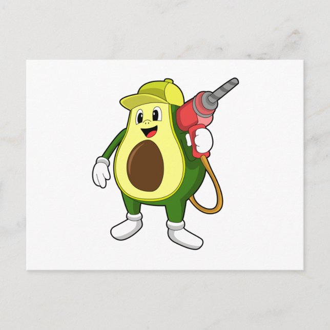 Postal Aguacate como artesano con taladro (Anverso)