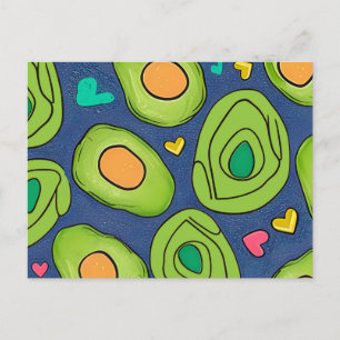Postal Aguacates y corazones