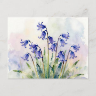 Postal Aguamarina Botánica Suave Floral Pastel 