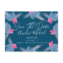 Aguamarina de Navidad con Bayas Save the Date