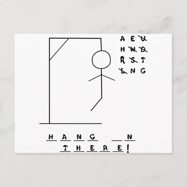 Postal "¡Aguanta!" Juego de Hangman (Anverso)