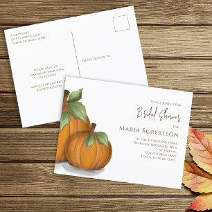 Postal Aguarela Botánica Calabazas de Otoño Despedida de 