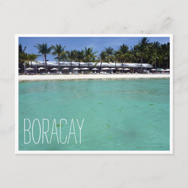 Postal aguas de la playa blanca boracaya (Anverso)