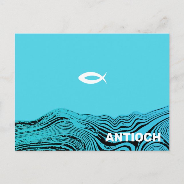 Postal Aguas onduladas Jesús Pescado (Anverso)