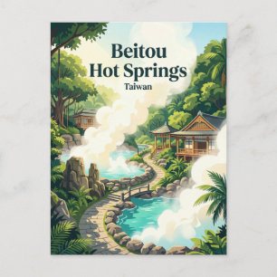 Postal Aguas Termales Beitou Taiwán