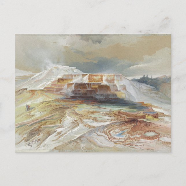 Postal Aguas termales del río Gardiner, Yellowstone (Anverso)