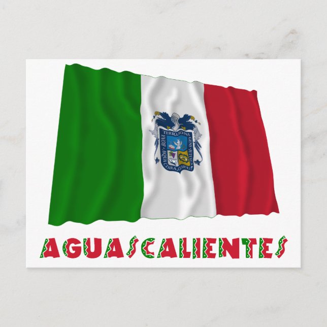 Postal Aguascalientes ondeando bandera no oficial
