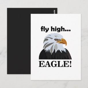 Postal Águila Águila calva vuela alto 