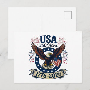 Postal Águila Americana Patriótica 250 Años 1776-2026