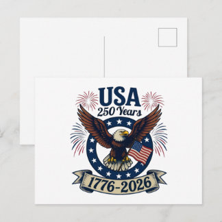 Postal Águila Americana Patriótica 250 Años 1776-2026