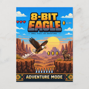 Postal Águila, Arte de Pixel Retro de 8 Bits
