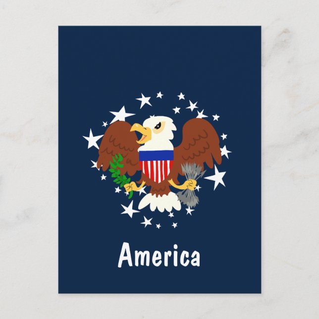 Postal Águila calva americana (Anverso)