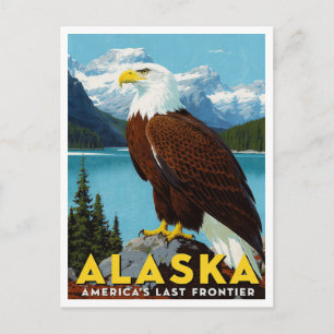 Postal Águila Calva de Alaska Arte de la Última Frontera