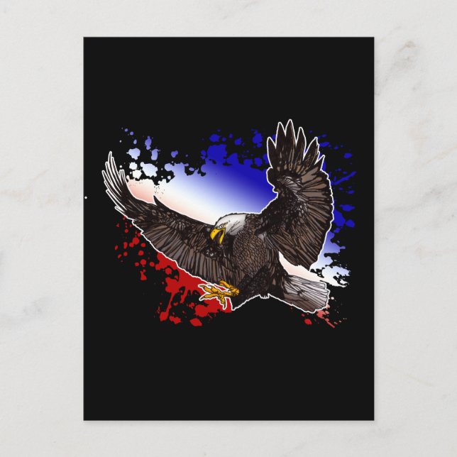 Postal Águila calva - Rojo, Blanco y Azul (Anverso)