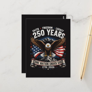 Postal Águila de 250 años una nación bajo Dios