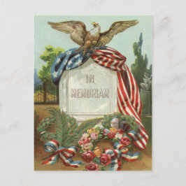 Postal Águila de la bandera de Estados Unidos Wreath Tomb