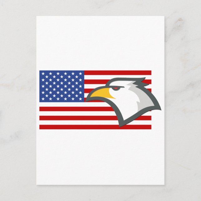 Postal Águila en la bandera estadounidense (Anverso)