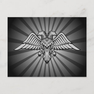 Postal Águila gris con dos cabezas