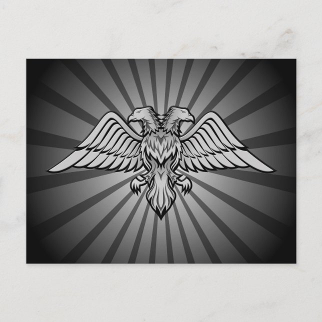 Postal Águila gris con dos cabezas (Anverso)