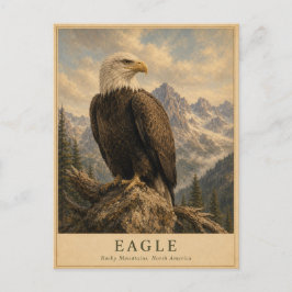 Postal Águila Montañas Rocosas VINTAGE