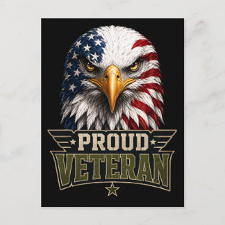 Postal Águila orgullosa veterana – Bandera estadounidense
