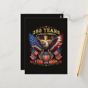 Postal Águila Patriótica Fe Libertad 250 Años 1776 2026