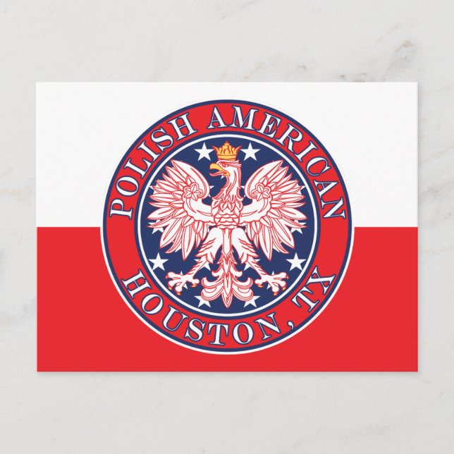 Postal Águila polaca estadounidense de Houston Texas (Anverso)