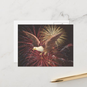 Postal Águila y fondo de fuegos artificiales, ZSSG