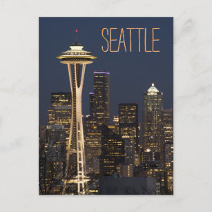 Postal Aguja del espacio de Seattle en el personalizable