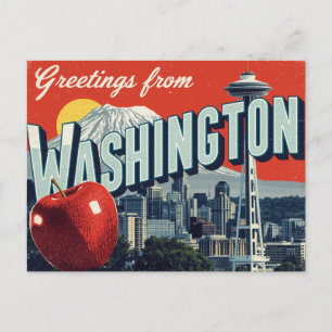 Postal Aguja Espacial de Washington Seattle Manzana