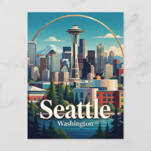 Postal Agujas Espaciales de Seattle EE. UU. Montaña Viaje