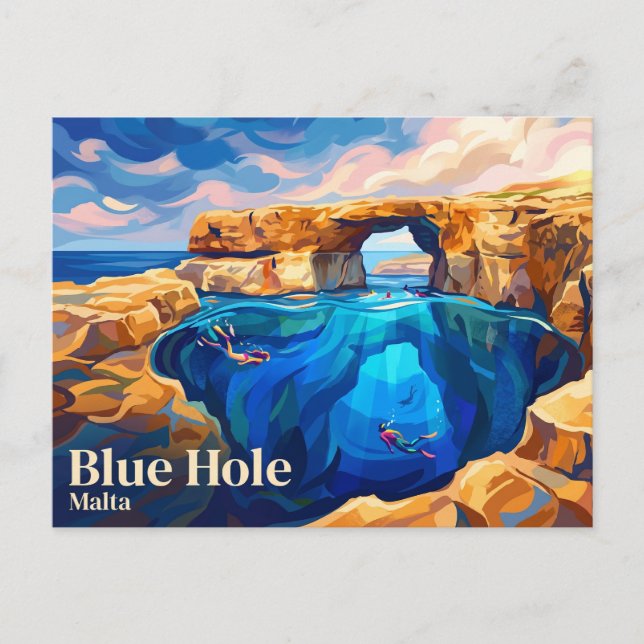 Postal Agujero Azul Malta (Anverso)