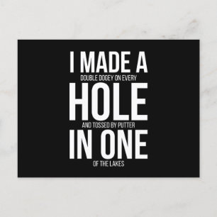 Postal Agujero De Golf En Un Regalo De Golfer