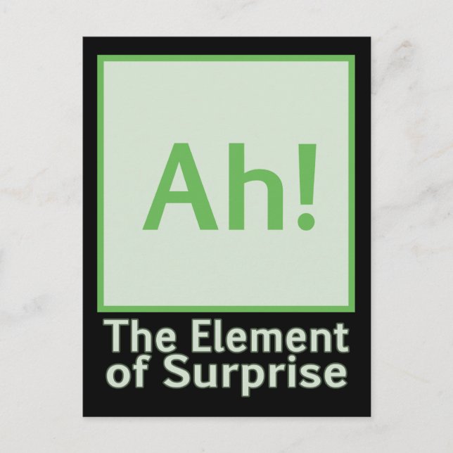 Postal ¡Ah! El elemento de sorpresa (Anverso)