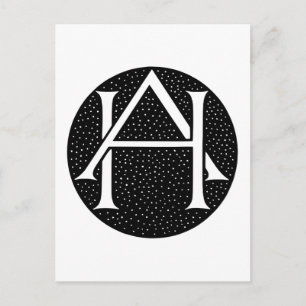 Postal AH Monograma para las iniciales / letras AH.