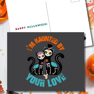 Postal Ahogado por tu amor Sugar Skull Cat